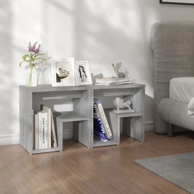 VIDAXL Bed Cabinets 2 pcs Grey Sonoma 40x30x40cm Engineered Wood Vidaxl 8720286932421