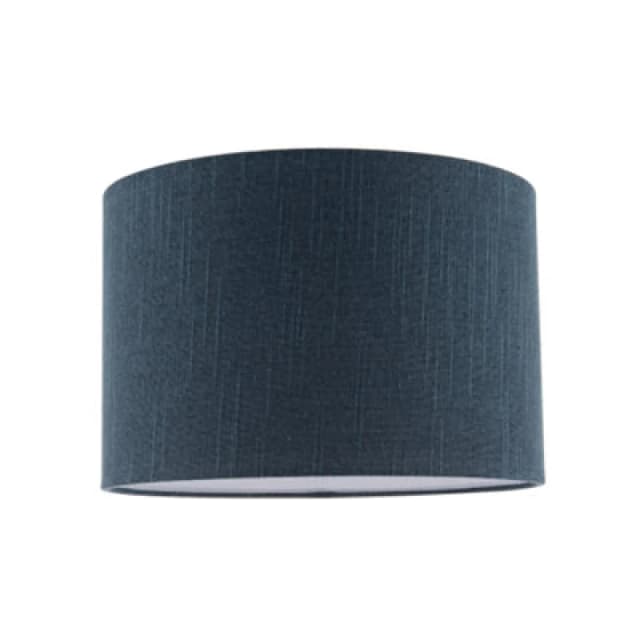 Happy Homewares Dark Navy Blue Textured Linen Fabric Lamp Shade With Cotton Lining