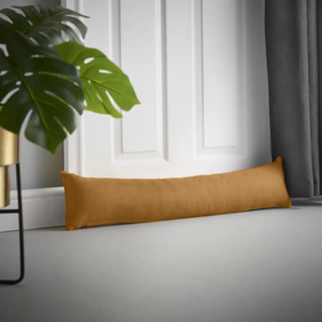 Essential Living Velvet Chenille Draught Excluder 90cm x 15cm x 15cm Tan ZWAYDETAN