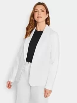 Long Tall Sally White Linen Jacket, White, Size 22-24, Women