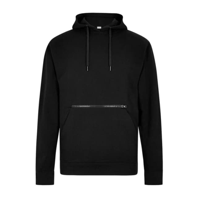 Kustom Kit Mens Pique Regular Hoodie in Black Size: Large Black Male L