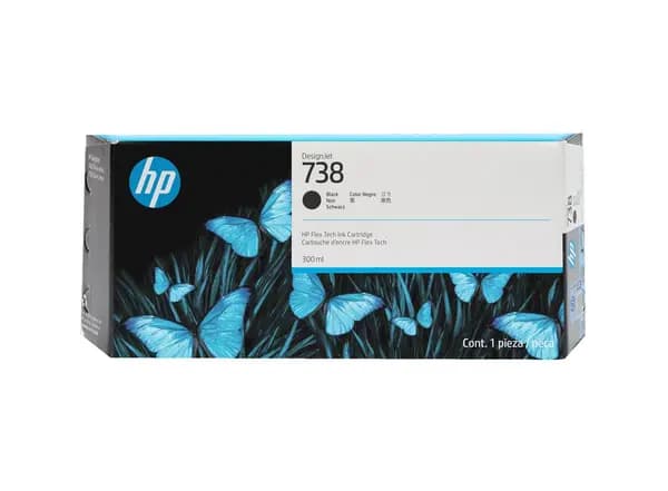 HP 738 300-ml Black DesignJet Ink Cartridge