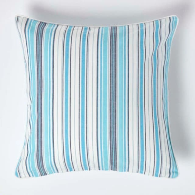 Homescapes Cotton New England Stripe Cushion Cover, 60 X 60 Cm