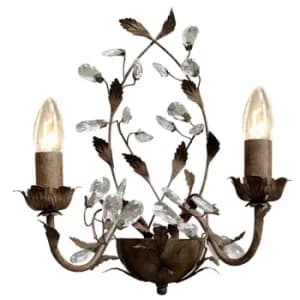Chelange 2 Light Candle Wall Light Rust