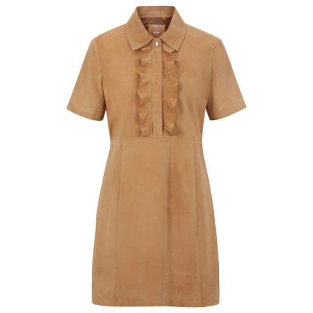 Boss Womens Syrila Mini Design Dress Open Beige 280 female 4 (32)