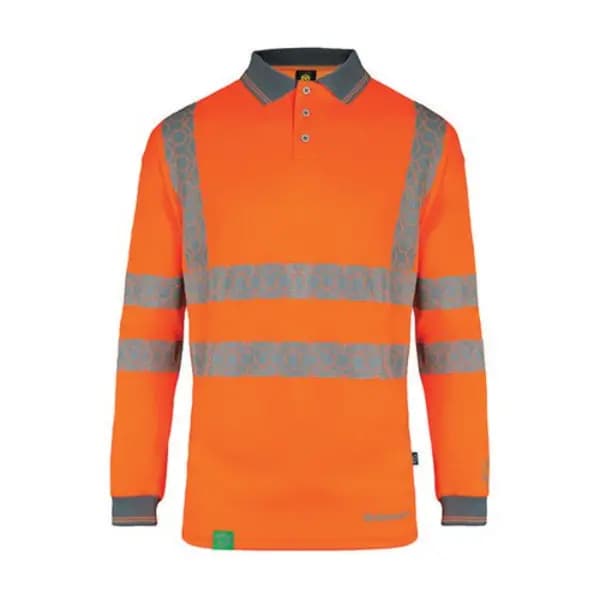 Beeswift Envirowear Beeswift Envirowear High Visibility Long Sleeve Polo Shirt Orange 4XL EWCPKLSOR4XL