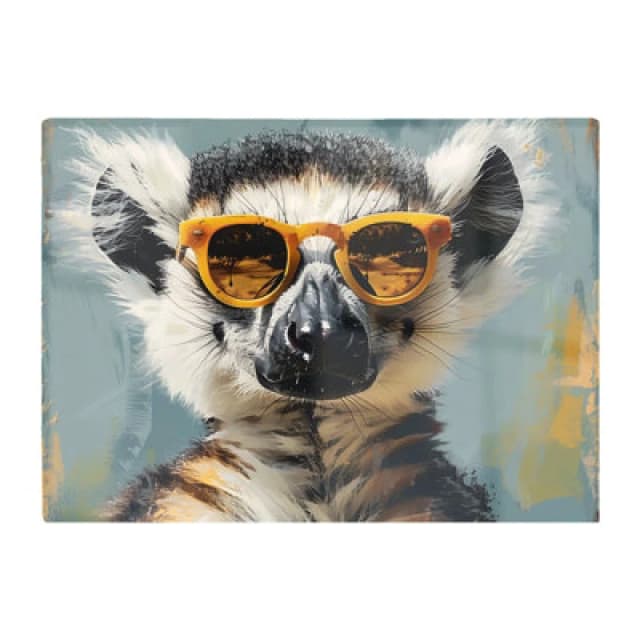 Warren Reed Designer Lemur In Glasses Chopping Board
