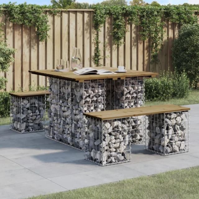 VIDAXL Garden Bench Gabion Design 100x102x72cm Impregnated Wood Pine Vidaxl 8720845446383