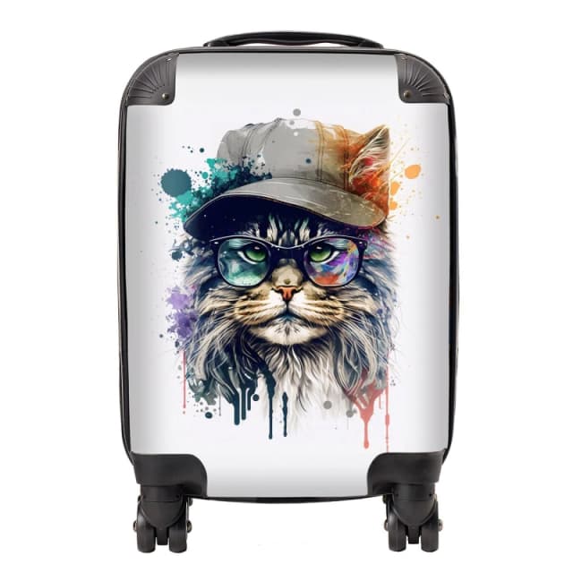 Warren Reed - Designer Maine Coon Cat Splashart Suitcase Size: Large Multicolor Unisex Large