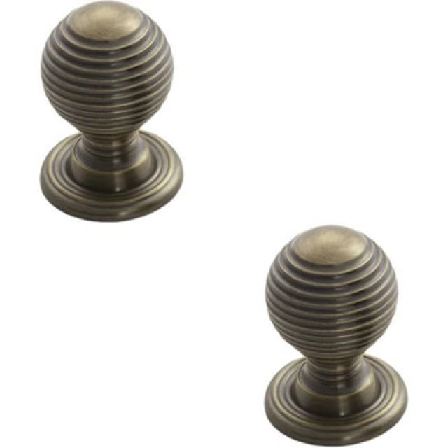 Loops 2x Textured Reeded Ball Cupboard Door Knob 23mm Dia Florentine Bronze Handle Multi unisex