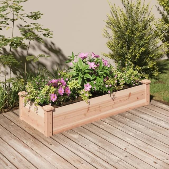 VIDAXL Garden Raised Bed with Liner 120x45x25cm Solid Wood Fir Vidaxl 8720845824143