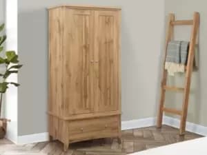 Birlea Hampstead Oak 2 Door 1 Drawer Double Wardrobe
