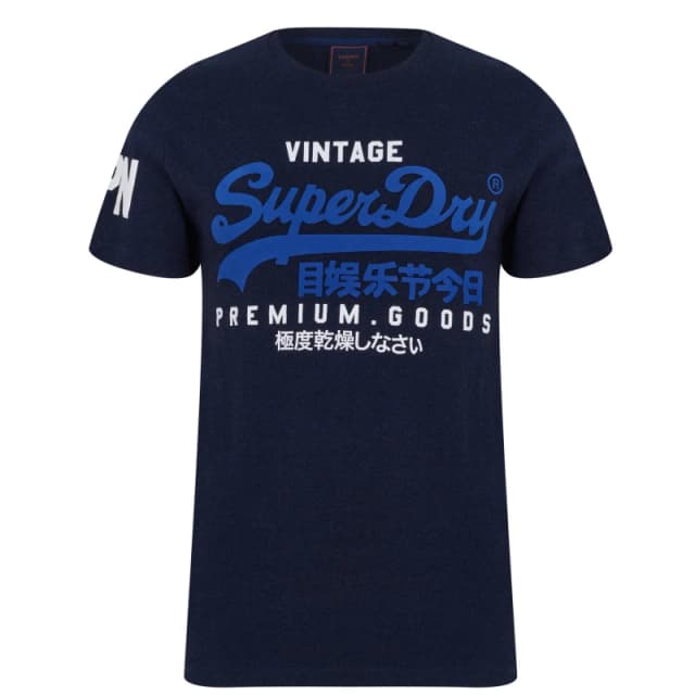 Superdry Vintage Logo T Shirt - Blue Blue M