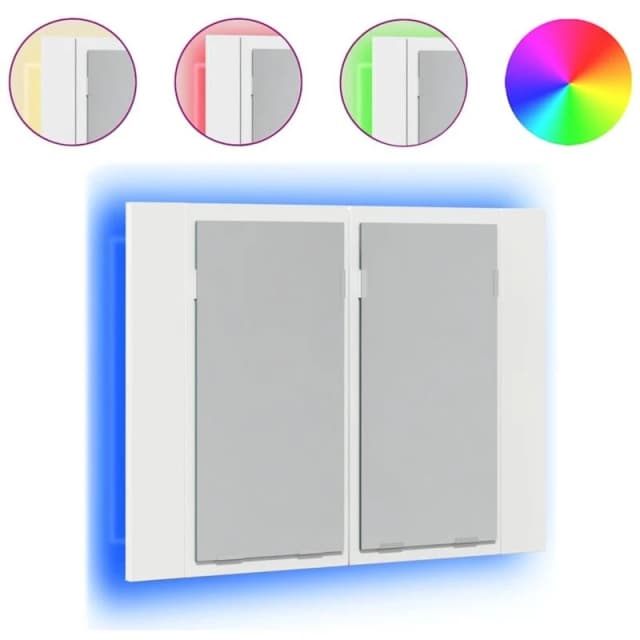 VIDAXL LED Bathroom Mirror Cabinet White 60x12x45cm Acrylic Vidaxl 8720286221419