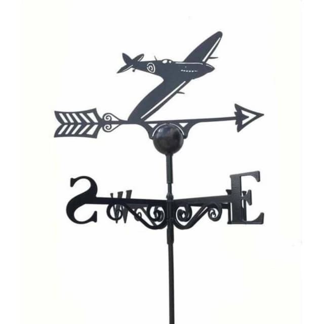 Poppy Forge Spitfire Weathervane - Steel - L53 x W61 x H88cm - Black Unisex
