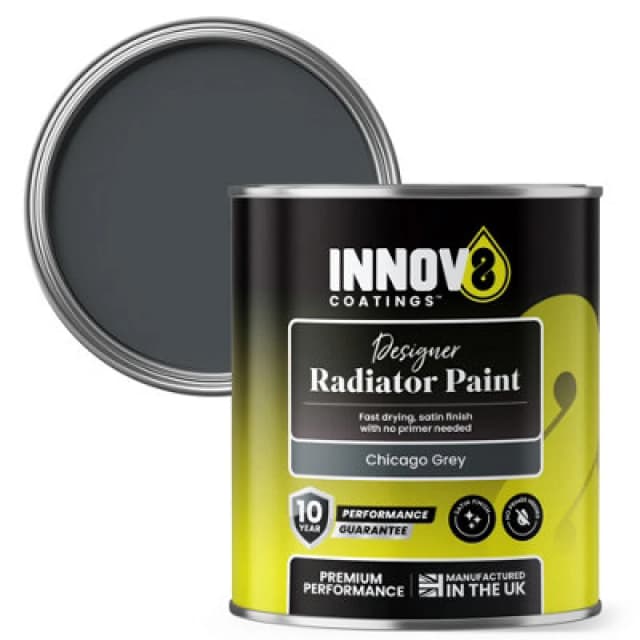 Innov8 Coatings Designer Radiator Paint - Chicago Grey - 750 Ml - Satin Finish