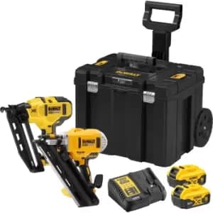 DEWALT DCK264P2T 18v XR Cordless Brushless Nail Gun Twin Pack 2 x 5ah Li-ion Charger Case