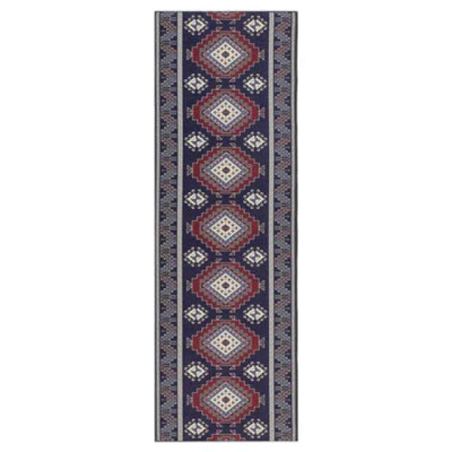 Beliani Rug Kangal Dark Blue 80 X 240 Cm