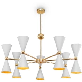 Maytoni Lighting - Maytoni Modern - Vesper Modern Vesper 14 Light White with Gold Pendant Ceiling Light