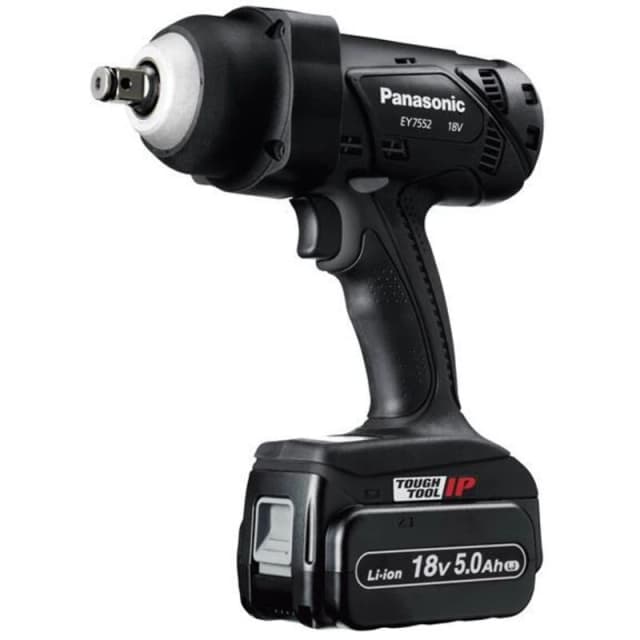 Panasonic Panasonic EY7552 Heavy-Duty Impact Wrench 18V 2 x 5.0Ah Li-ion in Silver Silver One Size Unisex 5025232852536