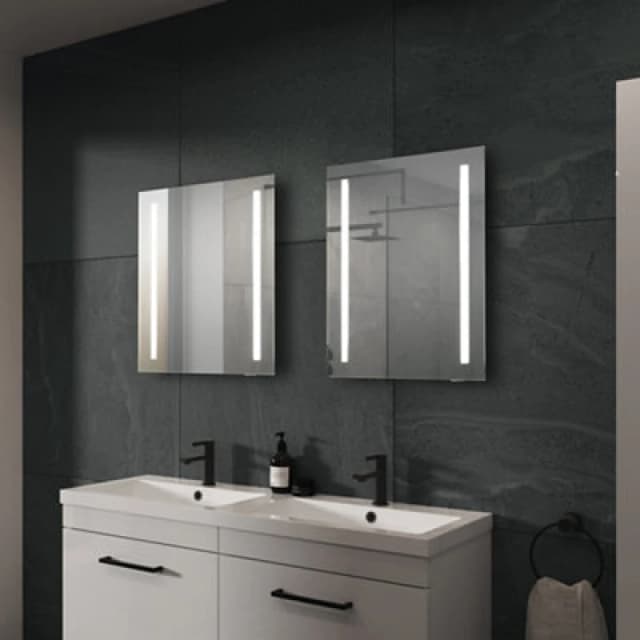 Sensio Isla Rectangular Wall-Mounted Bathroom Illuminated Contemporary Mirror (H)50Cm (W)39Cm