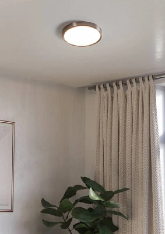 EGLO Eglo Fueva 6 Silver Steel & Plastic LED CCT Technology Flush Ceiling Light in Metallic Gold Metallic Gold One Size Unisex 9008606330249