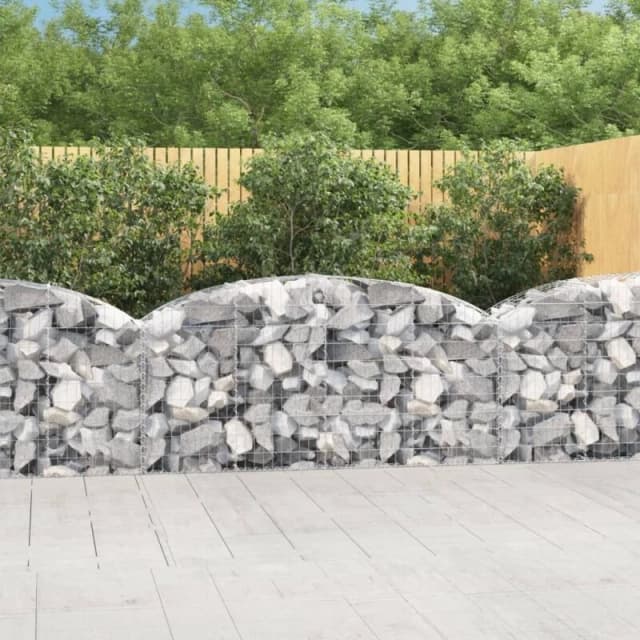 VIDAXL Arched Gabion Basket 200x50x80/100cm Galvanised Iron Vidaxl 8720845651374