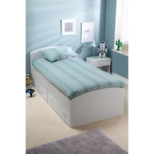 Homelife Carleton 2 Drawer Single Storage Bed - White White One Size