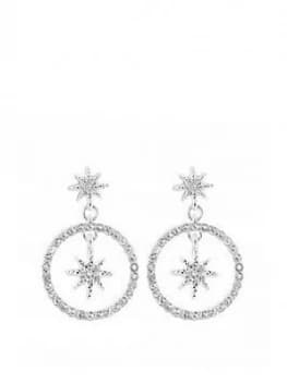 Mood Silver Plated Star Front Facing Drop Earrings
