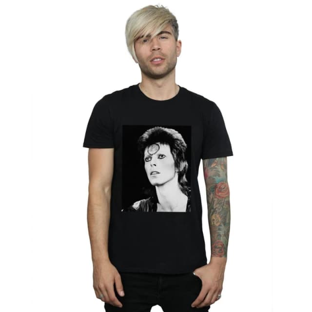 David Bowie David Bowie Men Ziggy Looking T-Shirt in Black Size: Small Black S Male 5057972010204