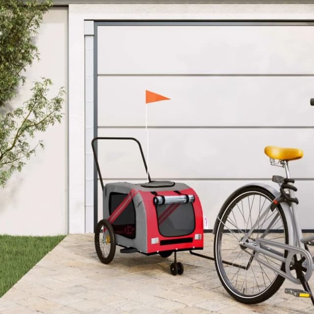 VIDAXL Vidaxl - Pet Bike Trailer Orange and Grey Oxford Fabric and Iron 93900