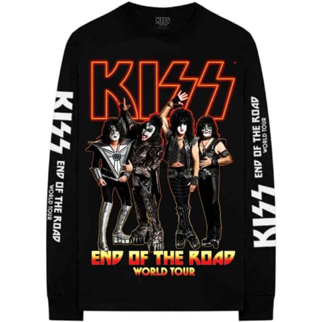 KISS Mens End Of The Road Tour Long-Sleeved T-Shirt in Black Size: Medium Black Male M
