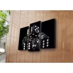 3KBPAT-16 Multicolor Decorative Canvas Painting (3 Pieces)