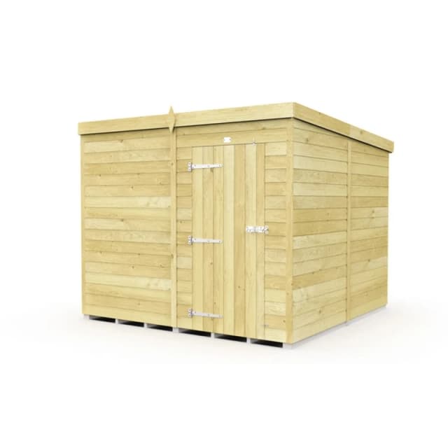 Buttercup Farm 8 x 8 Feet Pent Shed - Single Door W/O Windows - L231 x W243 x H201cm in Brown Brown Unisex