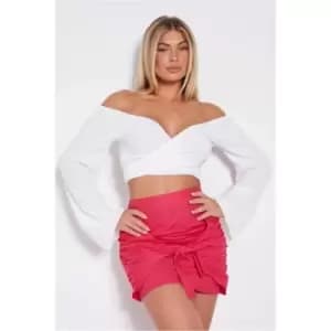 I Saw It First Hot Pink Tie Front Mini Skirt - Pink