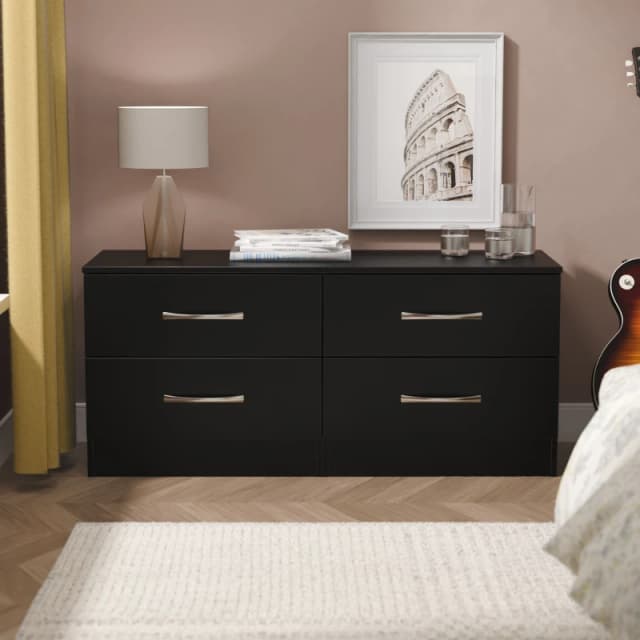 Ready Assembled 2 U Hampshire 4 Drawer Bed Box (Ready Assembled) in Black Unisex