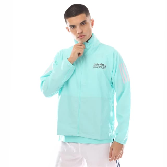 adidas Womens BMW Berlin Marathon 2023 Legends 3 Pockets Performance Training Jacket aqua female 12 (M)