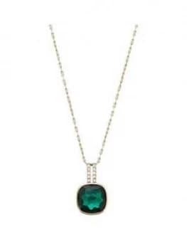 Jon Richard Jon Richard Swarovski Green Cushion Necklace