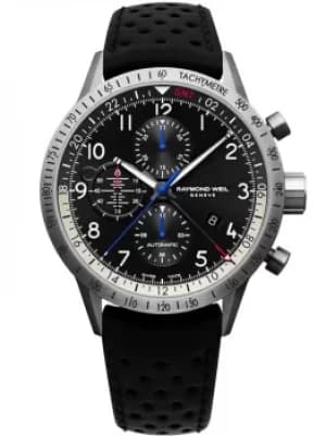Raymond Weil Mens Freelancer Titanium Pilot Strap Watch 7754-TIC-05209