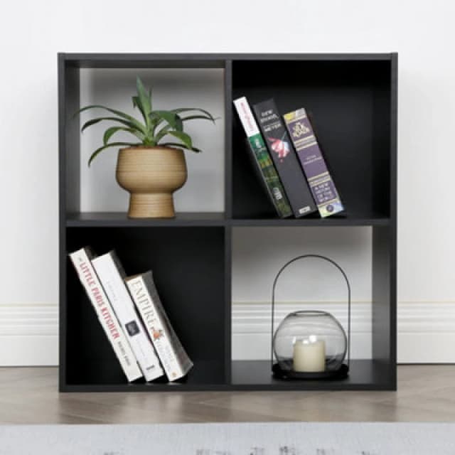 Jane - 2X2 Bookcase - Cube Storage Boxes (Black)