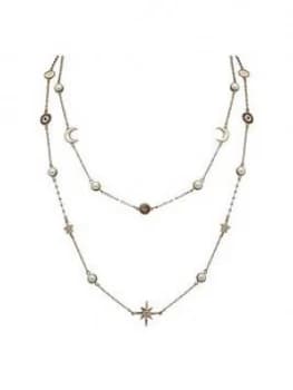 Mood Gold Plated Crystal And Pearl Celestial Necklace