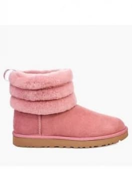 Ugg W Fluff Mini Quilted Ankle Boot - Pink