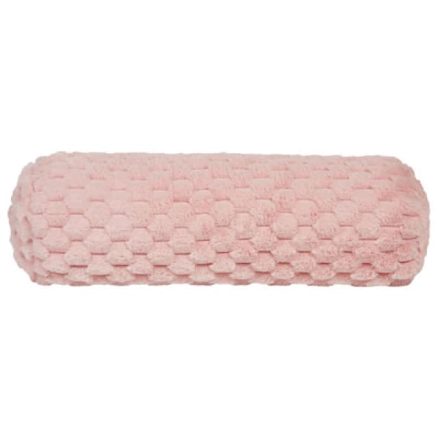 Beliani Throw Cushion Linden Faux Fur 22 X 60 Cm Pink Solid