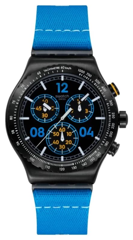 Swatch YVB100 MOMENTS IN Blue (43mm) Black Dial / Blue Watch