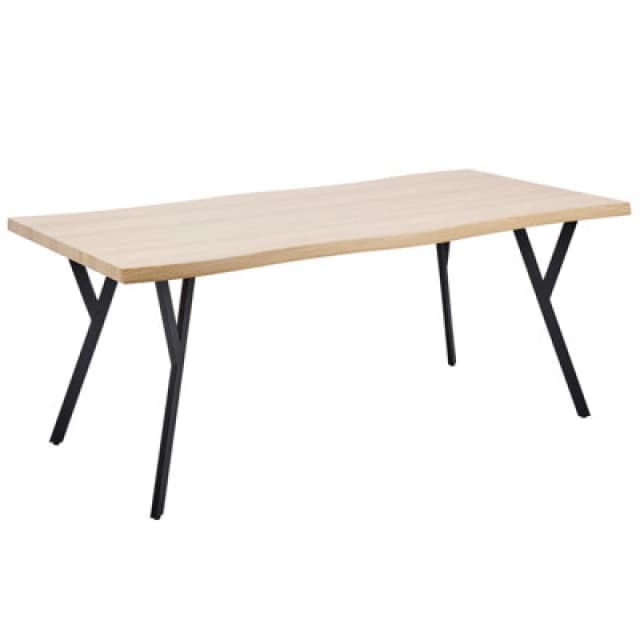 Beliani Dining Table Alton Light Brown 180 Cm 90 Cm