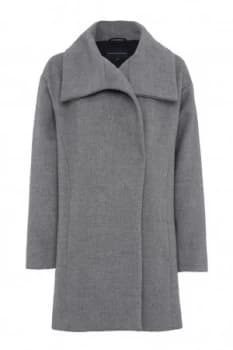 French Connection Bennie Wool Wide Collar Coat Grey