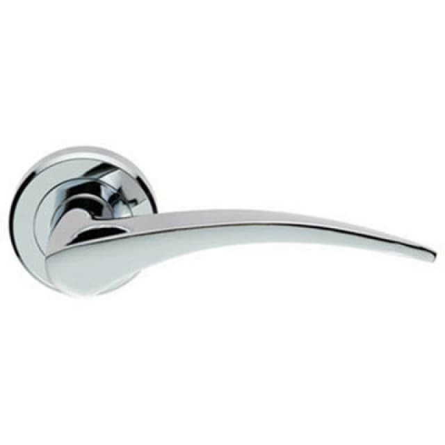 Loops PAIR Arched Tapered Handle on Round Rose Concealed Fix Polished Chrome Multi