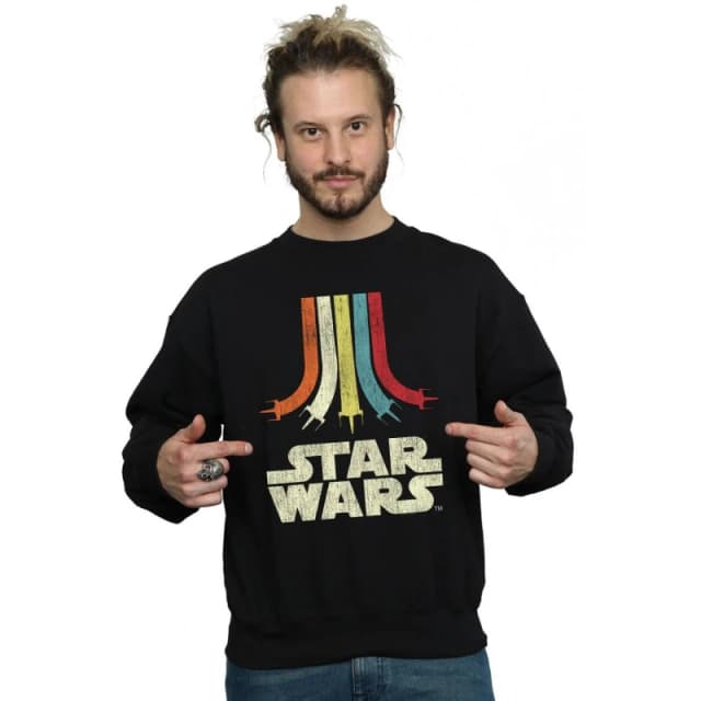 Star Wars Star Wars Men Rainbow Sweatshirt in Black Size: Small Black S Male 5057864420234