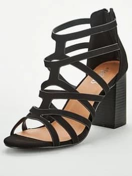 Wallis Cage Upper Block Heel Sandals - Black, Size 3, Women