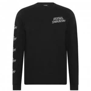 Diesel Diego Long Sleeve T Shirt - 900 Black